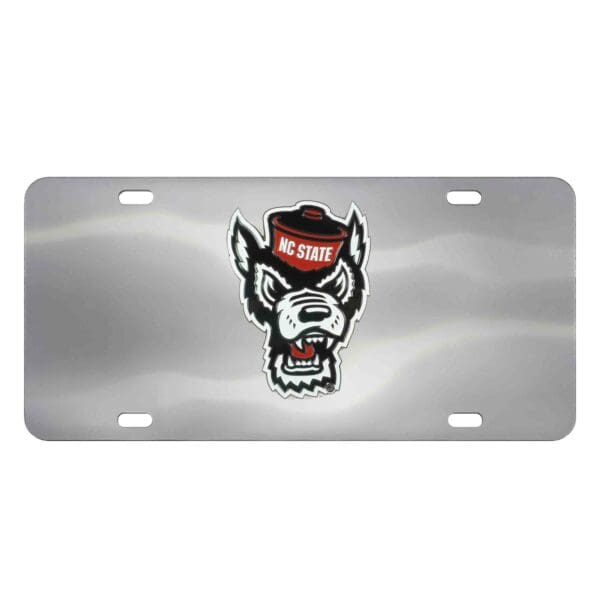 NC State Wolfpack 3D Stainless Steel License Plate 1