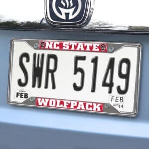 NC State Wolfpack Chrome Metal License Plate Frame