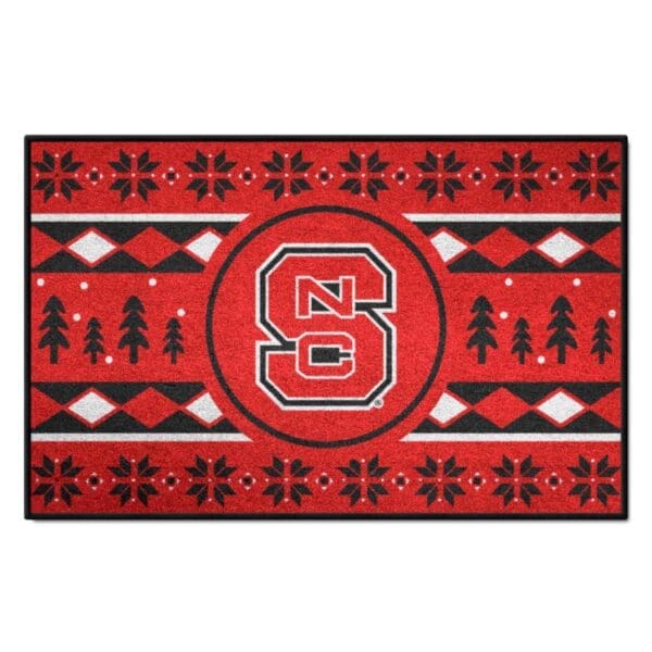 NC State Wolfpack Holiday Sweater Starter Mat Accent Rug 19in. x 30in 1 scaled