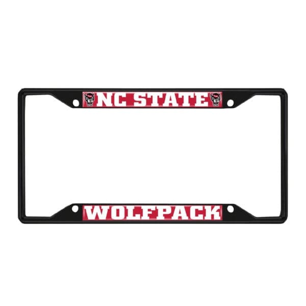 NC State Wolfpack Metal License Plate Frame Black Finish 1