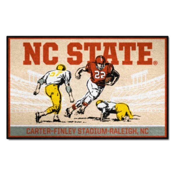 NC State Wolfpack Starter Mat Accent Rug 19in. x 30in. Ticket Stub Starter Mat 1 scaled