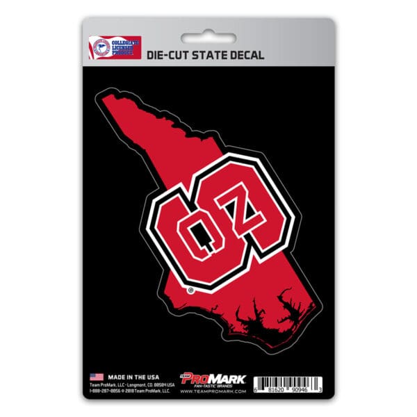 NC State Wolfpack Team State Shape Decal Sticker 1