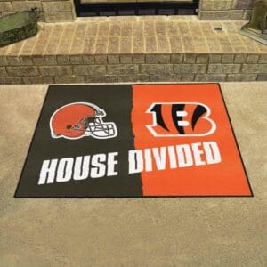NFL Bengals / Browns House Divided Rug