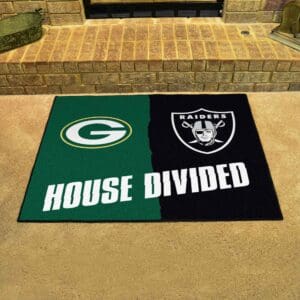 NFL House Divided - Packers / Raiders House Divided Rug - 34 in. x 42.5 in.