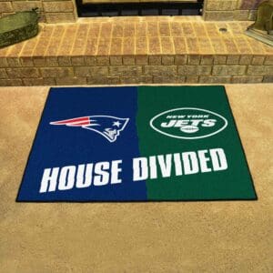 NFL House Divided - Patriots / Jets House Divided Rug - 34 in. x 42.5 in.