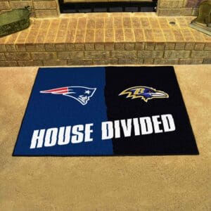 NFL House Divided - Patriots / Ravens House Divided Rug - 34 in. x 42.5 in.