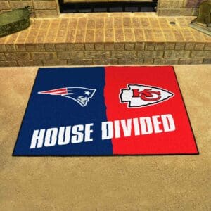 NFL House Divided - Patriots / chiefs House Divided Rug - 34 in. x 42.5 in.