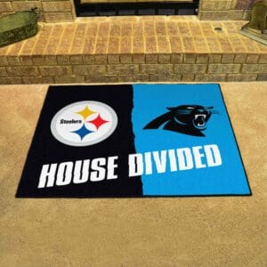 NFL House Divided - Steelers / Panthers House Divided Rug - 34 in. x 42.5 in.