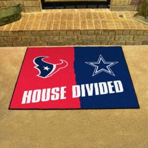 NFL House Divided - Texans / Cowboys House Divided Rug - 34 in. x 42.5 in.