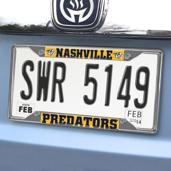 Nashville Predators Chrome Metal License Plate Frame
