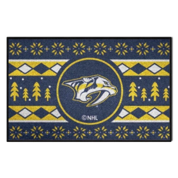 Nashville Predators Holiday Sweater Starter Mat Accent Rug 19in. x 30in. 26860 1 scaled
