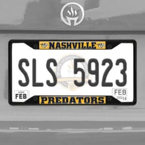 Nashville Predators Metal License Plate Frame Black Finish-31386