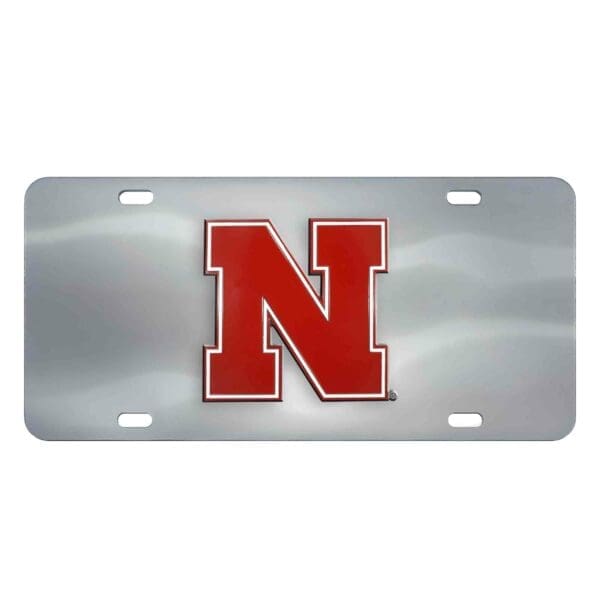Nebraska Cornhuskers 3D Stainless Steel License Plate 1