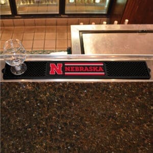 Nebraska Cornhuskers Bar Drink Mat - 3.25in. x 24in.