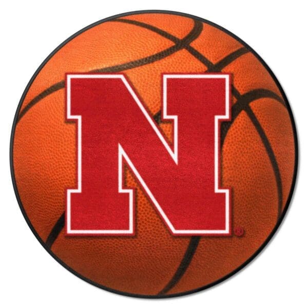 Nebraska Cornhuskers Basketball Rug 27in. Diameter 1 scaled