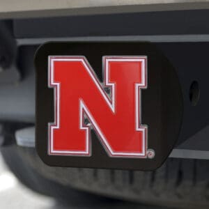 Nebraska Cornhuskers Black Metal Hitch Cover - 3D Color Emblem