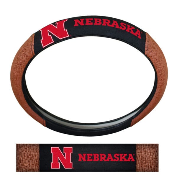 Nebraska Cornhuskers Football Grip Steering Wheel Cover 15 Diameter 1