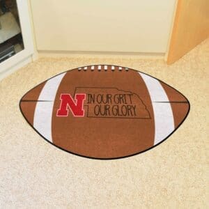 Nebraska Cornhuskers Southern Style Football Rug - 20.5in. x 32.5in.