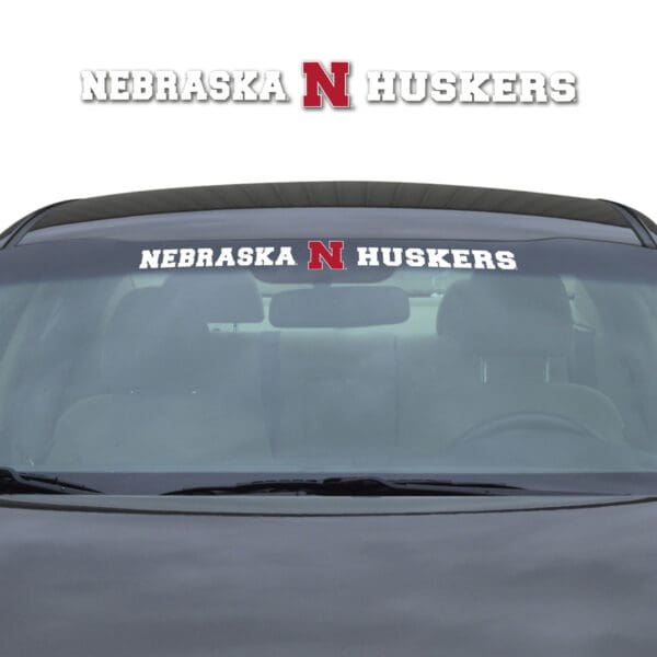 Nebraska Cornhuskers Sun Stripe Windshield Decal 3.25 in. x 34 in 1