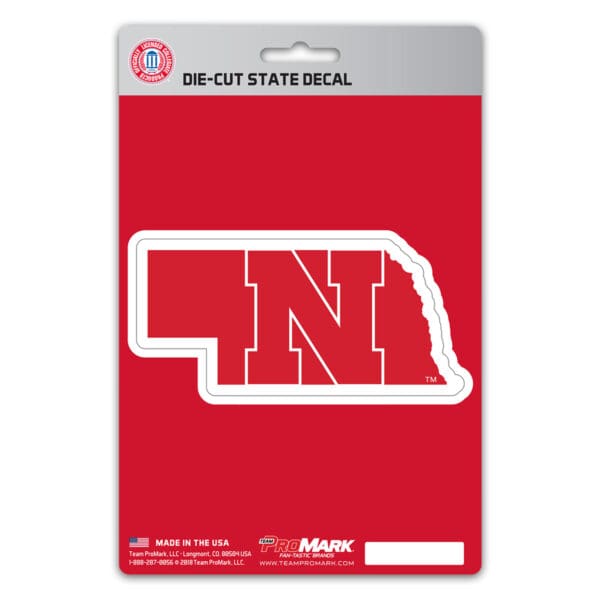 Nebraska Cornhuskers Team State Shape Decal Sticker 1