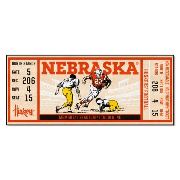 Nebraska Cornhuskers Ticket Runner Rug 30in. x 72in 1 scaled