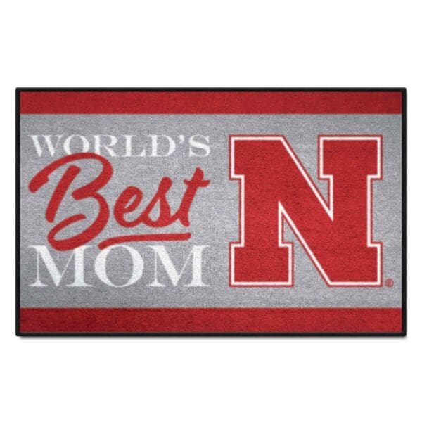 Nebraska Cornhuskers Worlds Best Mom Starter Mat Accent Rug 19in. x 30in 1 scaled