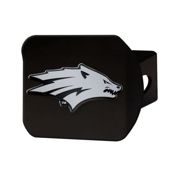 Nevada Wolfpack Black Metal Hitch Cover with Metal Chrome 3D Emblem 1