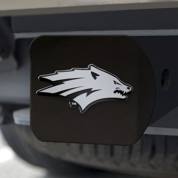 Nevada Wolfpack Black Metal Hitch Cover with Metal Chrome 3D Emblem