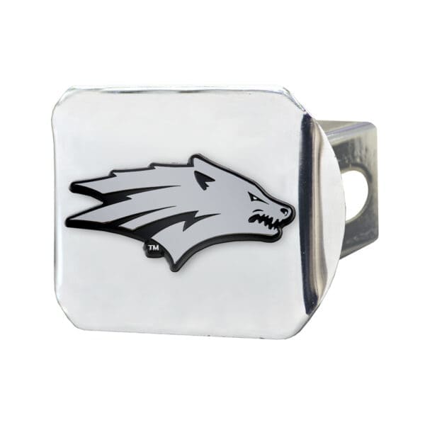Nevada Wolfpack Chrome Metal Hitch Cover with Chrome Metal 3D Emblem 1
