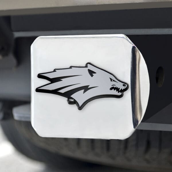 Nevada Wolfpack Chrome Metal Hitch Cover with Chrome Metal 3D Emblem