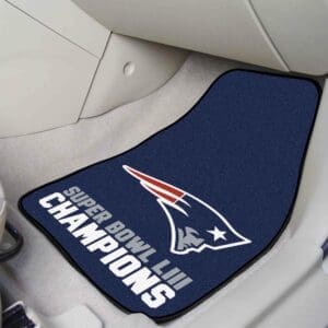 New England Patriots Front Carpet Car Mat Set - 2 Pieces