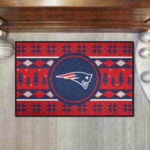 New England Patriots Holiday Sweater Starter Mat Accent Rug - 19in. x 30in.