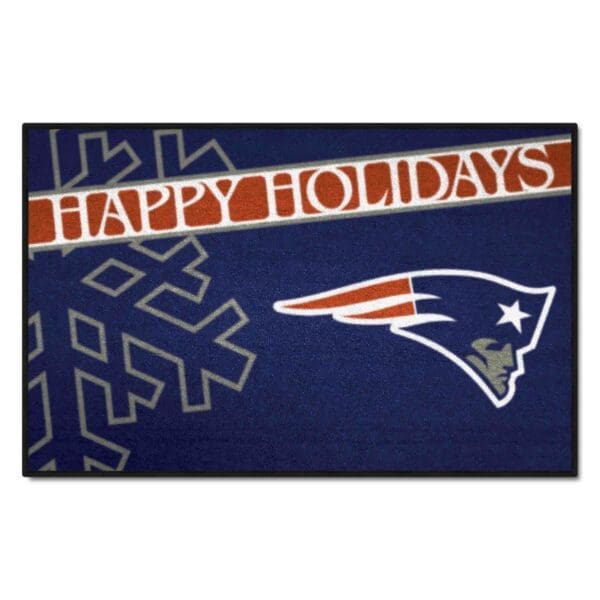 New England Patriots Starter Mat Accent Rug 19in. x 30in. Happy Holidays Starter Mat 1 scaled