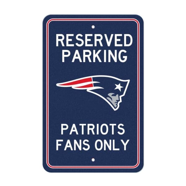 New England Patriots Team Color Reserved Parking Sign Decor 18in. X 11.5in. Lightweight 1 scaled