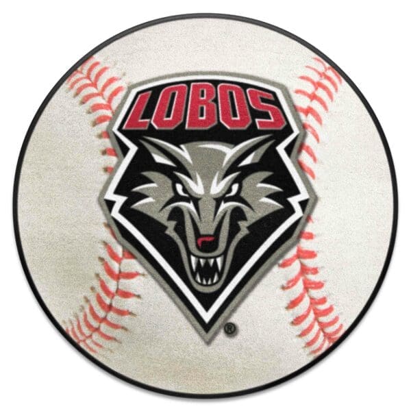 New Mexico Lobos Baseball Rug 27in. Diameter 1 scaled