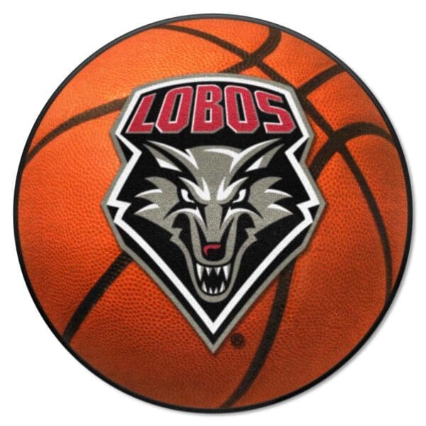 New Mexico Lobos Basketball Rug 27in. Diameter 1 scaled