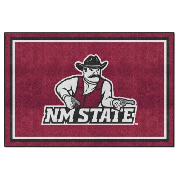 New Mexico State Lobos 5ft. x 8 ft. Plush Area Rug 1 scaled