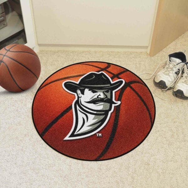 New Mexico State Lobos Basketball Rug - 27in. Diameter