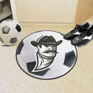 New Mexico State Lobos Soccer Ball Rug - 27in. Diameter