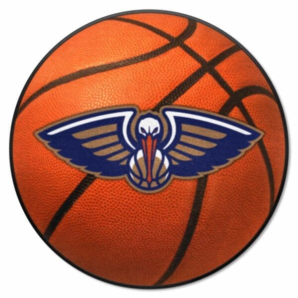 New Orleans Pelicans Basketball Rug 27in. Diameter 10203 1 scaled