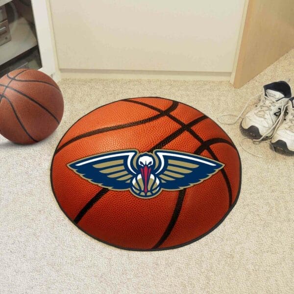 New Orleans Pelicans Basketball Rug - 27in. Diameter-10203