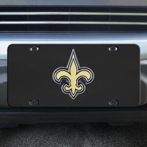 New Orleans Saints 3D Black License Plate