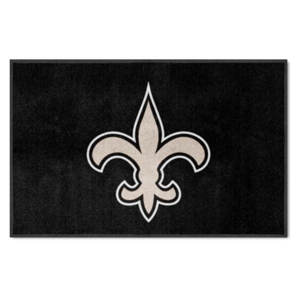 New Orleans Saints 4X6 High Traffic Mat with Durable Rubber Backing Landscape Orientation 1 scaled