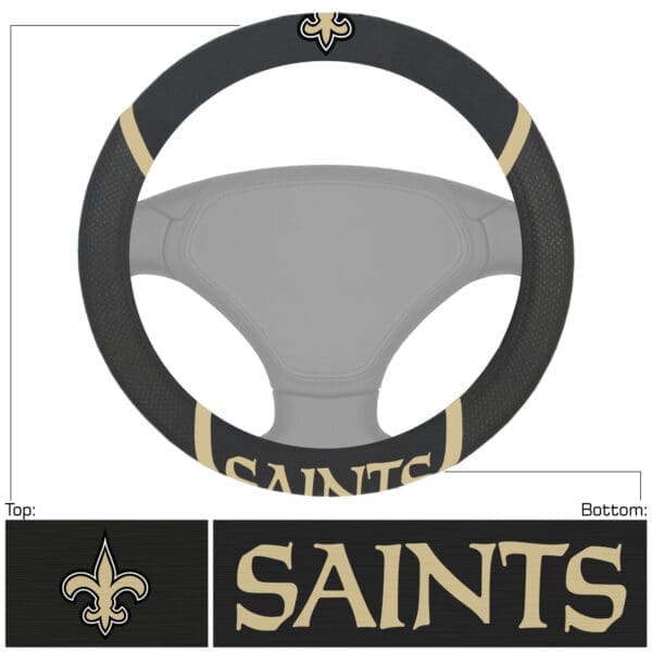 New Orleans Saints Embroidered Steering Wheel Cover 1