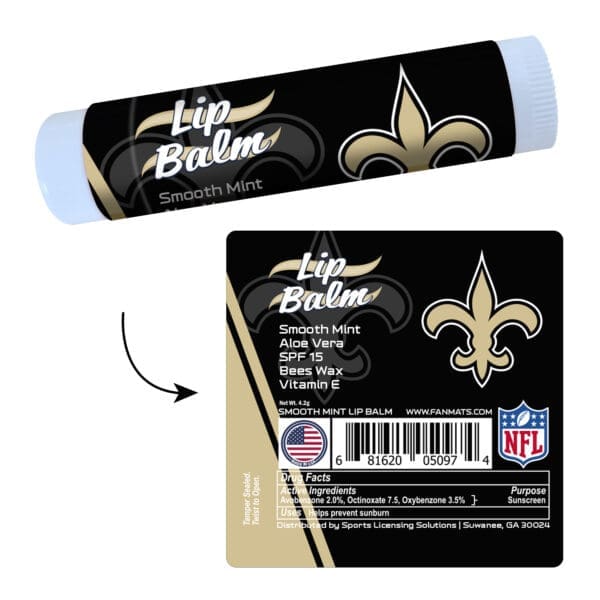 New Orleans Saints Smooth Mint SPF 15 Lip Balm 1 scaled
