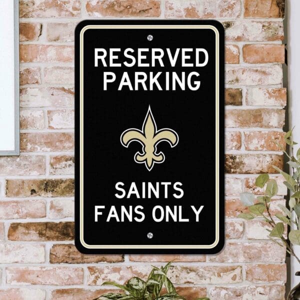 New Orleans Saints Team Color Reserved Parking Sign Décor 18in. X 11.5in. Lightweight