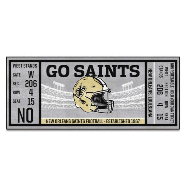 New Orleans Saints Ticket Runner Rug 30in. x 72in 1 scaled