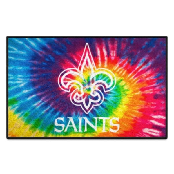 New Orleans Saints Tie Dye Starter Mat Accent Rug 19in. x 30in 1 scaled