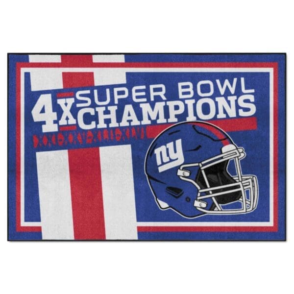 New York Giants Dynasty 5ft. x 8ft. Plush Area Rug 1 scaled