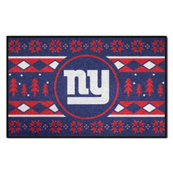New York Giants Holiday Sweater Starter Mat Accent Rug 19in. x 30in 1 scaled